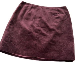 Gap Burgundy “Velvet” Mini Skirt, Size 10